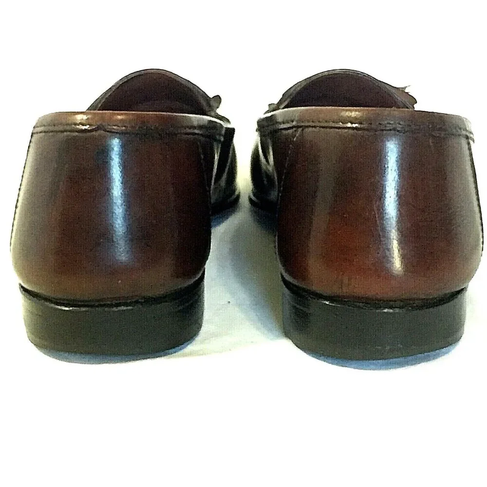 Giorgio Brutini Shoe 9.5 D Lizard Kiltie Tassel Loafer Le Glove Brown Preppy